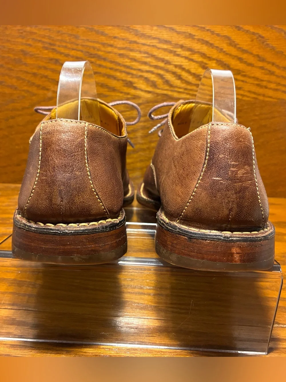 Cole Haan Contrast Stitch Derby Shoes Brown Leather Men’s Size 11